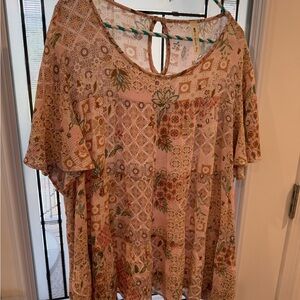 Vanilla Bay Pink and Cream Patchwork Blouse